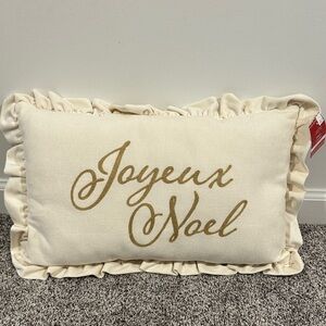 Ashland Cream Pillow with Gold Script